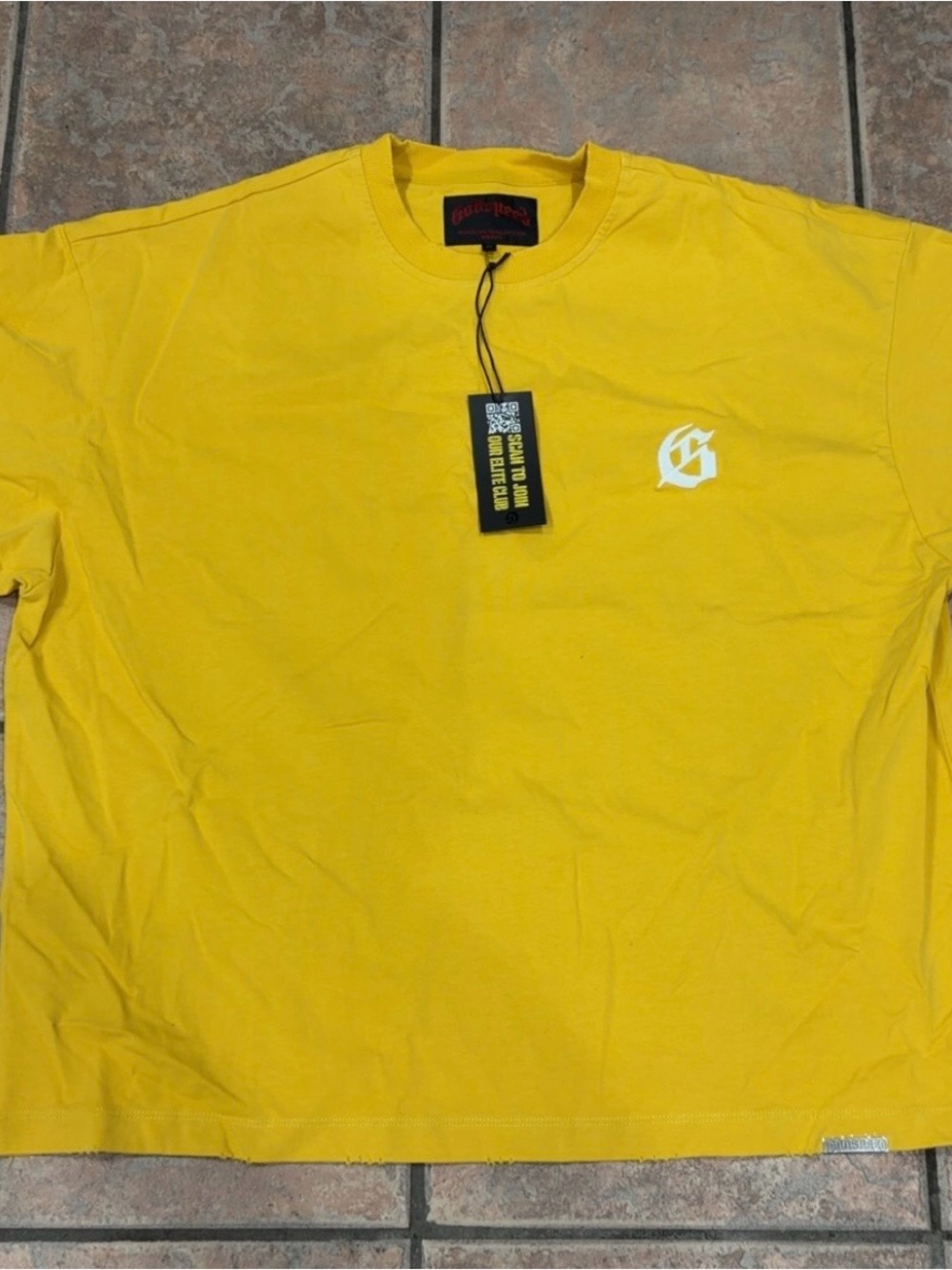 Godspeed GS Logo T-shirt In Mustard Yellow Size Medium